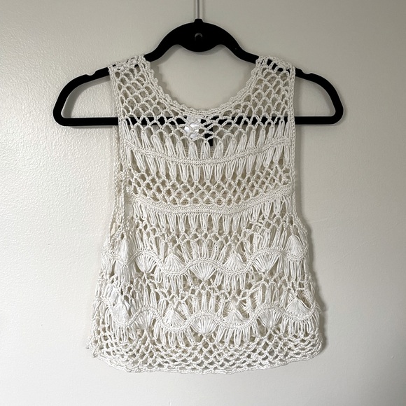 Divided H&M | White Crochet Crop Tank | Size Small - Picture 10 of 12